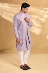 Buy_Alaya Advani_Purple Sherwani Silk Embroidered Geometric With Pant 