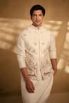 Buy_Alaya Advani_Off White Kurta And Bundi Silk Threadwork Animal Set 