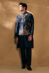 Alaya Advani_Blue Kurta And Bundi Silk Embroidered Floral Blossom Set_Online