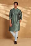 Alaya Advani_Green Bundi And Kurta Silk Printed Geometric Bandi With Set _Online