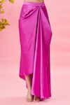 Buy_Naintara Bajaj_Pink Top And Cape: Banarasi Chevron Pattern & Draped Dhoti Skirt Set For Women