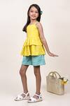 JILMIL DREAMWEAR_Yellow Cotton Solid Layered Top With Shorts _at_Aza_Fashions