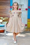 Buy_JILMIL DREAMWEAR_Beige Cotton Embroidery Sparrow Dress _at_Aza_Fashions