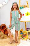 Buy_JILMIL DREAMWEAR_Blue Cotton Print Striped Peplum Top With Shorts _at_Aza_Fashions