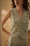 Buy_Label Deepika Nagpal_Green Flora Mesh Embroidered Lace V Neck Vest And Shorts Set 