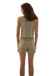 Label Deepika Nagpal_Green Flora Mesh Embroidered Lace V Neck Vest And Shorts Set _Online