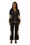 Buy Label Deepika Nagpal Black Cotton, Linen Lace Collared Sleeve Shirt And Pant Set Online at Aza Fashions Buy_Label Deepika Nagpal_Black Cotton, Linen Lace Collared Sleeve Shirt And Pant Set _Online_at_Aza_Fashions
