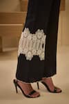 Buy Label Deepika Nagpal Black Cotton, Linen Lace Collared Sleeve Shirt And Pant Set Buy_Label Deepika Nagpal_Black Cotton, Linen Lace Collared Sleeve Shirt And Pant Set