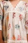 Mityan_Ivory Jute Silk Embroidered Floral Dragon Plant Jr Tunic _Online_at_Aza_Fashions