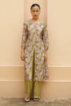 Buy_Urbankali_Green Viscose Muslin Print Floral Round Adhira Garden Kurta With Pant _at_Aza_Fashions