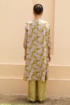 Shop_Urbankali_Green Viscose Muslin Print Floral Round Adhira Garden Kurta With Pant _at_Aza_Fashions