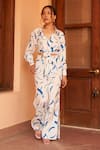 Buy_Urbankali_Blue Viscose Muslin Print Abstract Collar Cassia Shirt With Pant _at_Aza_Fashions