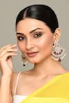 Buy_Samyukta Singhania_Gold Plated Kundan Floral Stone Tassel Earrings _at_Aza_Fashions