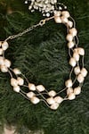 Shop_Nazaakat By Samara Singh_Gold Plated Pearl Zircon Embellished Layered Necklace _at_Aza_Fashions