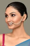 Buy_Samyukta Singhania_Gold Plated Kundan Floral Carved Nose Ring _at_Aza_Fashions