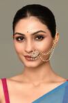 Buy_Samyukta Singhania_Gold Plated Kundan Floret Carved Nose Ring _Online_at_Aza_Fashions