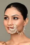 Buy_Samyukta Singhania_Gold Plated Kundan Floral Spike Carved Nose Ring _at_Aza_Fashions