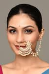 Buy_Samyukta Singhania_Gold Plated Kundan Floral Spike Carved Nose Ring _Online_at_Aza_Fashions