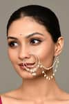 Buy_Samyukta Singhania_Gold Plated Kundan Polki Carved Nose Ring _at_Aza_Fashions