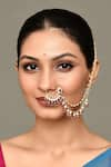 Buy_Samyukta Singhania_Gold Plated Kundan Embellished Layered Nose Ring _Online_at_Aza_Fashions