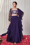 Buy_Blooming Threads_Purple Lehenga And Blouse Cotton Silk Embroidered Bagicha Printed Pleated Set _at_Aza_Fashions