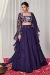 Shop_Blooming Threads_Purple Lehenga And Blouse Cotton Silk Embroidered Bagicha Printed Pleated Set _at_Aza_Fashions