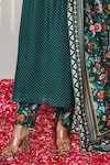 Buy_Blooming Threads_Blue Kurta And Pant Cotton Silk Printed Polka Dot V Neck Bagicha Floral Set _Online_at_Aza_Fashions