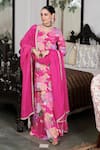 Buy_Blooming Threads_Pink Kurta And Sharara Cotton Silk Printed Floral V Neck Nargis Set _at_Aza_Fashions