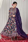 Buy_Blooming Threads_Purple Georgette Print Bagicha Gul High Neck Gulbahar Anarkali Set _Online_at_Aza_Fashions