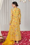 Shop_Blooming Threads_Yellow Georgette Print Bagicha Gul High Neck Bahar Anarkali Set _at_Aza_Fashions