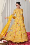 Buy_Blooming Threads_Yellow Georgette Print Bagicha Gul High Neck Bahar Anarkali Set _Online_at_Aza_Fashions