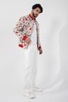 Buy Smriti By Anju Agarwal Multi Color Linen Zen Garden Print Bomber Jack Online at Aza Fashions Buy_Smriti By Anju Agarwal_Multi Color Linen Zen Garden Print Bomber Jack _Online_at_Aza_Fashions