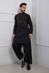 Buy_Smriti by Anju Agarwal_Black Kurta Suiting Hand Embroidery Beads With Patiala _at_Aza_Fashions