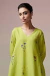 Buy_Dressfolk_Green Linen Cotton Digital Printed Floral Kurta And Pant Set _Online_at_Aza_Fashions