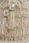 Bijoux By Priya Chandna_White Pearls Junction Layered Tasselled Bucket Potli Bag _at_Aza_Fashions