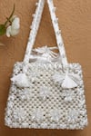 Shop_Bijoux By Priya Chandna_White Pearl Embellished Mini Handbag _at_Aza_Fashions