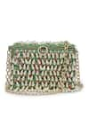 Bijoux By Priya Chandna_Green Pearls Jardin-d-amour Shell Embellished Purse _Online_at_Aza_Fashions