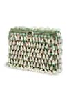 Bijoux By Priya Chandna_Green Pearls Jardin-d-amour Shell Embellished Purse _at_Aza_Fashions