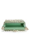 Shop_Bijoux By Priya Chandna_Green Pearls Jardin-d-amour Shell Embellished Purse 