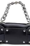 Bijoux By Priya Chandna_Black Plain Bolsa Pequena Mini Belt Bag _Online_at_Aza_Fashions