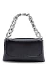 Buy_Bijoux By Priya Chandna_Black Plain Bolsa Pequena Mini Belt Bag _Online