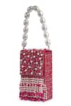 Buy_Bijoux By Priya Chandna_Fuchsia Semi-precious Stones Hand Embroidered Mobile Clutch 