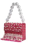 Buy_Bijoux By Priya Chandna_Fuchsia Semi-precious Stones Hand Embroidered Box Clutch 