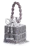 Buy_Bijoux By Priya Chandna_Grey Crystals Embellished Twist And Turn Box Clutch 