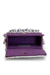 Buy_Bijoux By Priya Chandna_Purple Crystals Hand Embroidered Mini Box Clutch 