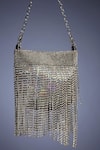 Shop_Bijoux By Priya Chandna_Silver Crystals Rainfall Embellished Nano Pouch Bag _at_Aza_Fashions