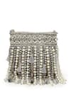 Buy_Bijoux By Priya Chandna_Silver Crystals Pearl Drop Embellished Nano Pouch Bag _Online_at_Aza_Fashions