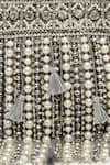 Buy_Bijoux By Priya Chandna_Silver Crystals Pearl Drop Embellished Nano Pouch Bag 