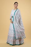 Shop_Samyukta Singhania_White Anarkali Dola Silk Printed Floral Round Digital With Dupatta _Online_at_Aza_Fashions