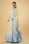 Buy_Samyukta Singhania_Yellow Anarkali Dola Silk Printed Floral Round Digital Pattern With Dupatta _Online_at_Aza_Fashions